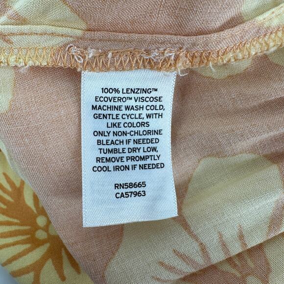 Abound Drop Waist Orange Yellow Tropical Hibiscus Floral Mini Skirt Summer Small - Picture 4 of 6